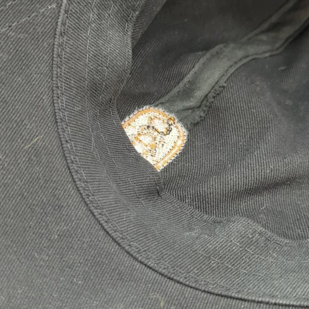 Vintage Egyptian Cartouche Hat King Tut Hieroglyphic Embroidered Black Cap OSFA